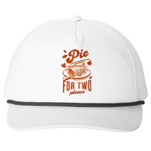 Pie For Two Please Thanksgiving Pregnancy Announcement Baby Snapback Five-Panel Rope Hat