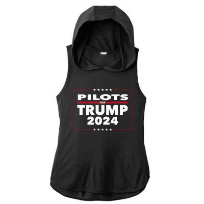 Pilots For Trump 2024 President Republican Pilots Ladies PosiCharge Tri-Blend Wicking Draft Hoodie Tank