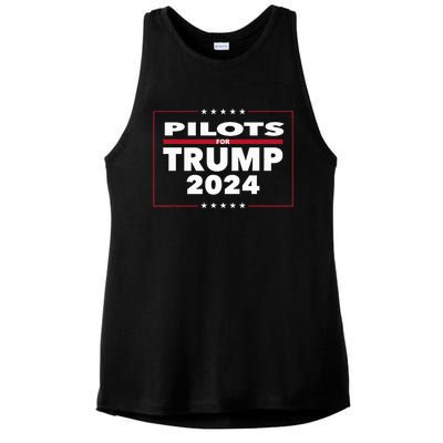 Pilots For Trump 2024 President Republican Pilots Ladies PosiCharge Tri-Blend Wicking Tank