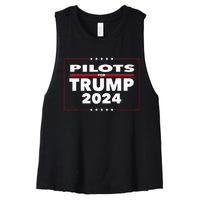 Pilots For Trump 2024 President Republican Pilots Women's Racerback Cropped Tank