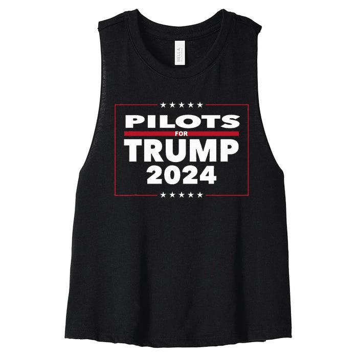 Pilots For Trump 2024 President Republican Pilots Women's Racerback Cropped Tank