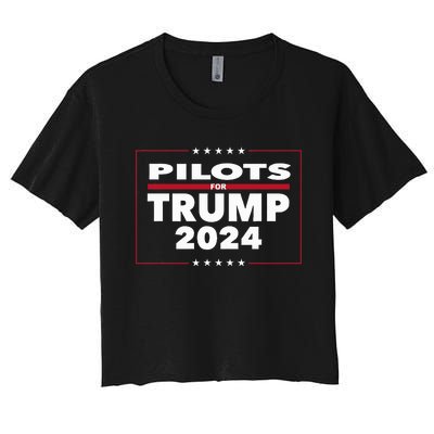 Pilots For Trump 2024 President Republican Pilots Women's Crop Top Tee