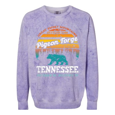 Pigeon Forge Tennessee Great Smoky Mountains Trip Gifts Colorblast Crewneck Sweatshirt