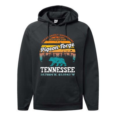 Pigeon Forge Tennessee Great Smoky Mountains Trip Gifts Performance Fleece Hoodie