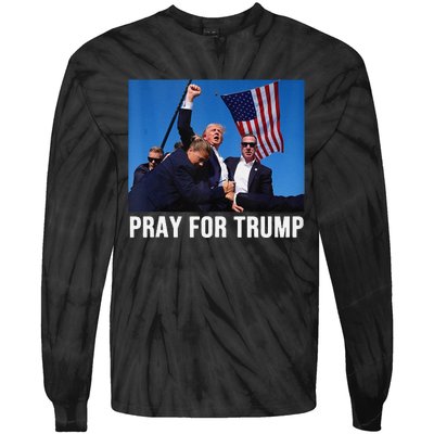 Pray For Trump Trump Shooter Trump Getting Shot Tie-Dye Long Sleeve Shirt