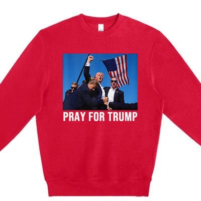 Pray For Trump Trump Shooter Trump Getting Shot Premium Crewneck Sweatshirt