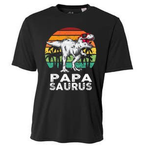 Papasaurus Funny T Rex Dinosaur Papa Saurus Family Matching Cooling Performance Crew T-Shirt