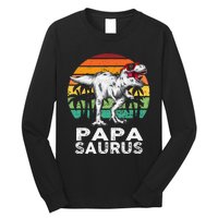 Papasaurus Funny T Rex Dinosaur Papa Saurus Family Matching Long Sleeve Shirt