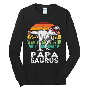 Papasaurus Funny T Rex Dinosaur Papa Saurus Family Matching Tall Long Sleeve T-Shirt