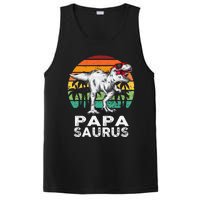 Papasaurus Funny T Rex Dinosaur Papa Saurus Family Matching PosiCharge Competitor Tank