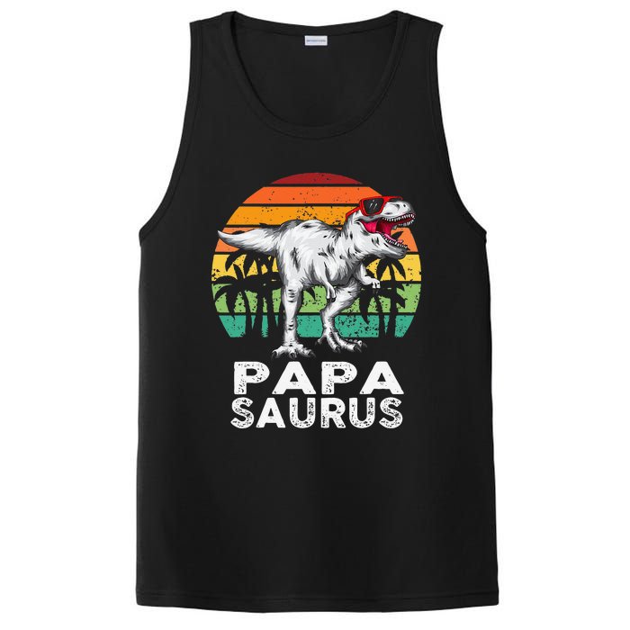 Papasaurus Funny T Rex Dinosaur Papa Saurus Family Matching PosiCharge Competitor Tank