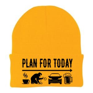 Plan For Today Coffee Welding Cars Beer Knit Cap Winter Beanie