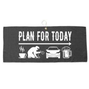 Plan For Today Coffee Welding Cars Beer Large Microfiber Waffle Golf Towel