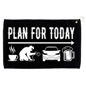 Plan For Today Coffee Welding Cars Beer Grommeted Golf Towel