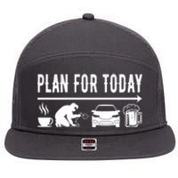 Plan For Today Coffee Welding Cars Beer 7 Panel Mesh Trucker Snapback Hat