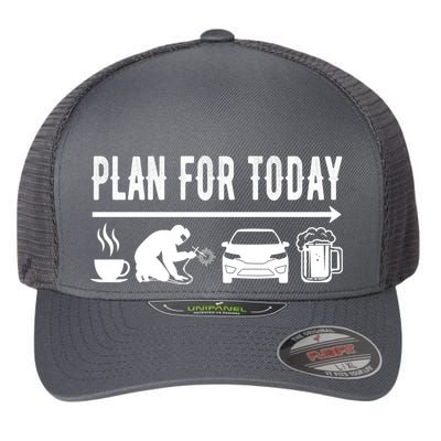 Plan For Today Coffee Welding Cars Beer Flexfit Unipanel Trucker Cap