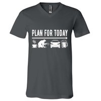 Plan For Today Coffee Welding Cars Beer V-Neck T-Shirt