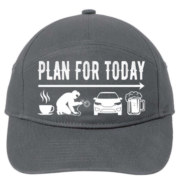 Plan For Today Coffee Welding Cars Beer 7-Panel Snapback Hat