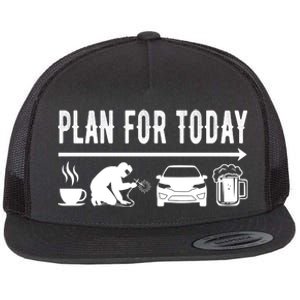 Plan For Today Coffee Welding Cars Beer Flat Bill Trucker Hat