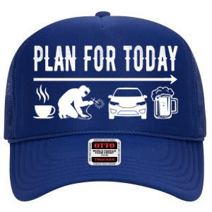 Plan For Today Coffee Welding Cars Beer High Crown Mesh Back Trucker Hat