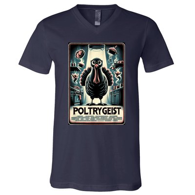 Poltrygeist Funny Thanksgiving V-Neck T-Shirt