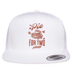 Pie For Two Please Thanksgiving Pregnancy Announcement Flat Bill Trucker Hat