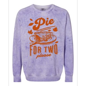 Pie For Two Please Fall Vibes Thanksgiving Pregnancy Reveal Colorblast Crewneck Sweatshirt