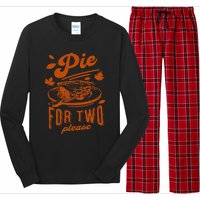 Pie For Two Please Fall Vibes Thanksgiving Pregnancy Reveal Long Sleeve Pajama Set