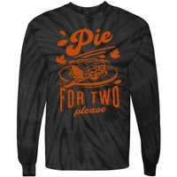 Pie For Two Please Fall Vibes Thanksgiving Pregnancy Reveal Tie-Dye Long Sleeve Shirt