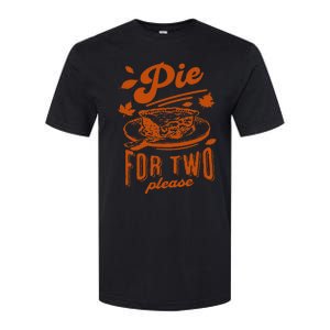 Pie For Two Please Fall Vibes Thanksgiving Pregnancy Reveal Softstyle CVC T-Shirt