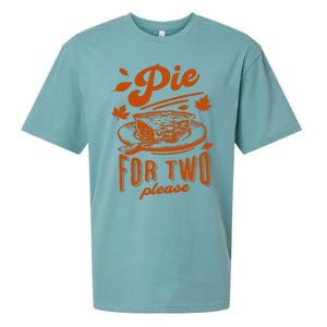 Pie For Two Please Fall Vibes Thanksgiving Pregnancy Reveal Sueded Cloud Jersey T-Shirt