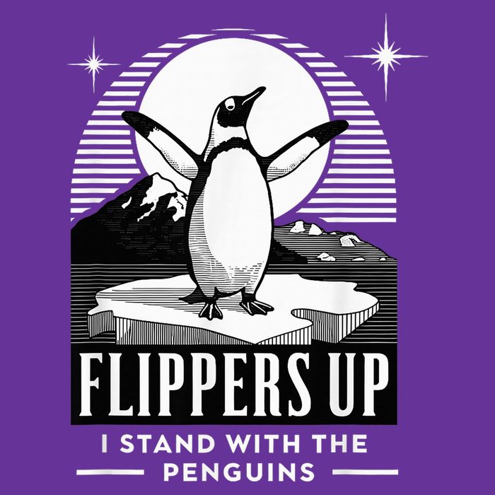 Penguin Flippers Up I Stand With The Penguins Button