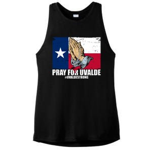 Pray For Uvalde Texas Strong Ladies PosiCharge Tri-Blend Wicking Tank