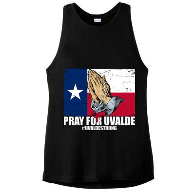 Pray For Uvalde Texas Strong Ladies PosiCharge Tri-Blend Wicking Tank