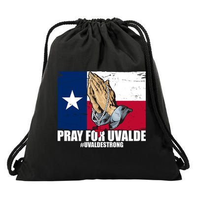 Pray For Uvalde Texas Strong Drawstring Bag