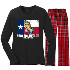 Pray For Uvalde Texas Strong Women's Long Sleeve Flannel Pajama Set 