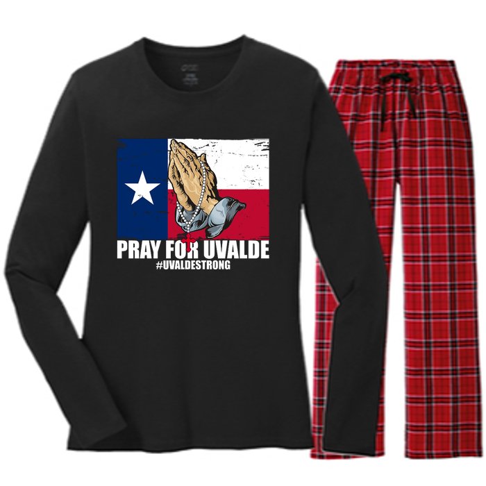 Pray For Uvalde Texas Strong Women's Long Sleeve Flannel Pajama Set 