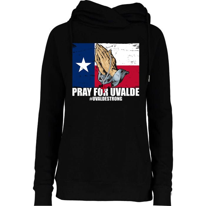 Pray For Uvalde Texas Strong Womens Funnel Neck Pullover Hood