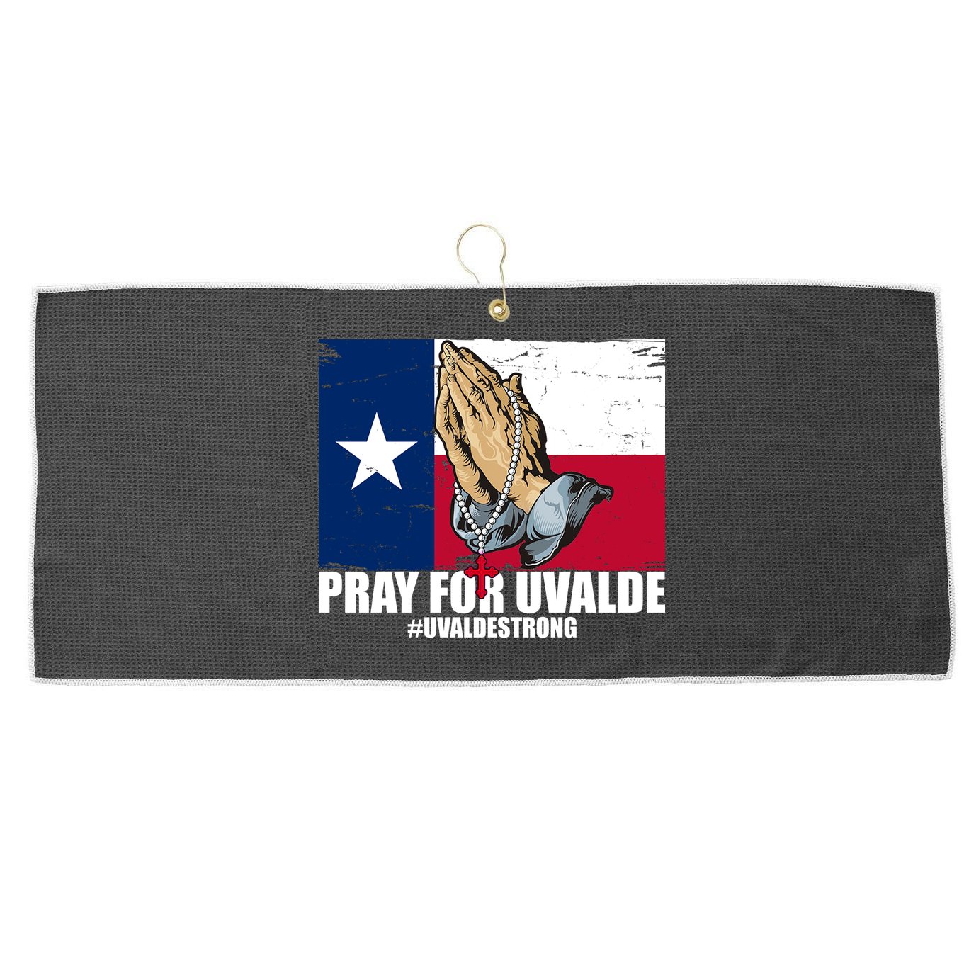 Pray For Uvalde Texas Strong Large Microfiber Waffle Golf Towel