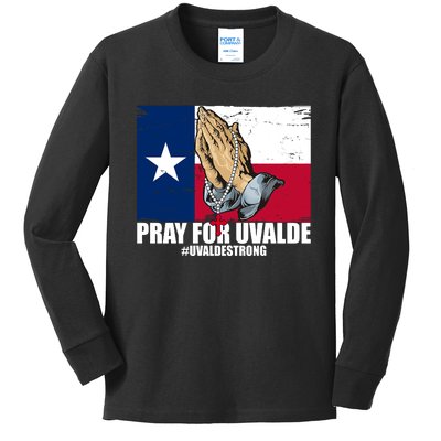 Pray For Uvalde Texas Strong Kids Long Sleeve Shirt