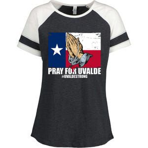 Pray For Uvalde Texas Strong Enza Ladies Jersey Colorblock Tee