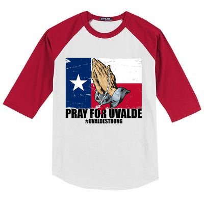 Pray For Uvalde Texas Strong Kids Colorblock Raglan Jersey