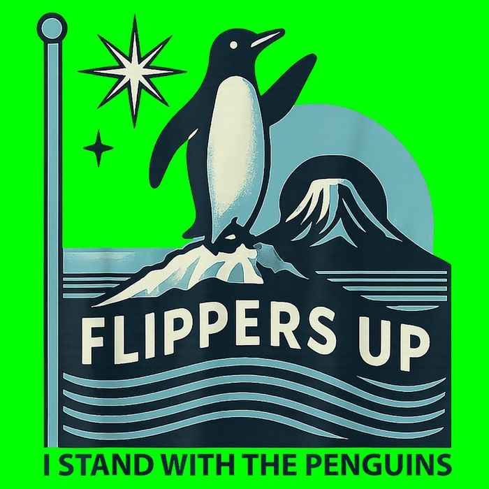 Penguin Flippers Up I Stand With The Penguins Button