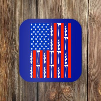 Patriotic Firefighter Us American Flag Red Line Usa Fire Gift Coaster