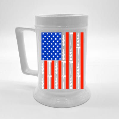 Patriotic Firefighter Us American Flag Red Line Usa Fire Gift Beer Stein