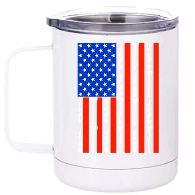 Patriotic Firefighter Us American Flag Red Line Usa Fire Gift 12 oz Stainless Steel Tumbler Cup