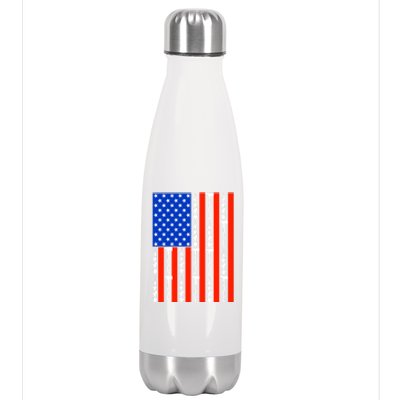 Patriotic Firefighter Us American Flag Red Line Usa Fire Gift Stainless Steel Insulated Water Bottle