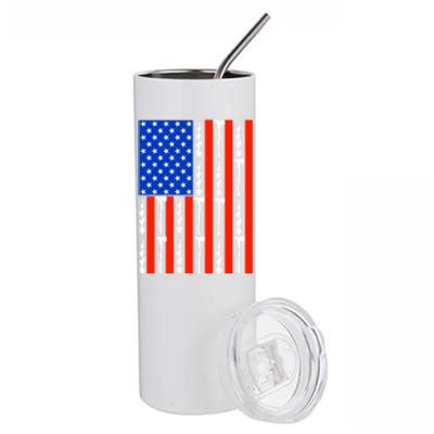 Patriotic Firefighter Us American Flag Red Line Usa Fire Gift Stainless Steel Tumbler