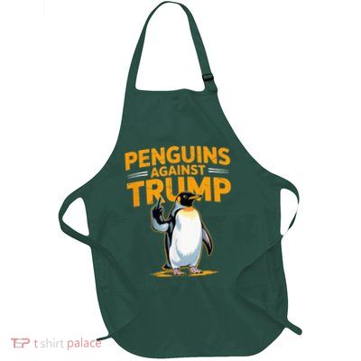 Penguin Flippers Up Resist Penguins Against Trump Full-Length Apron With Pockets
