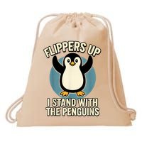  Penguin Flippers Up I Stand With The Penguins Drawstring Bag